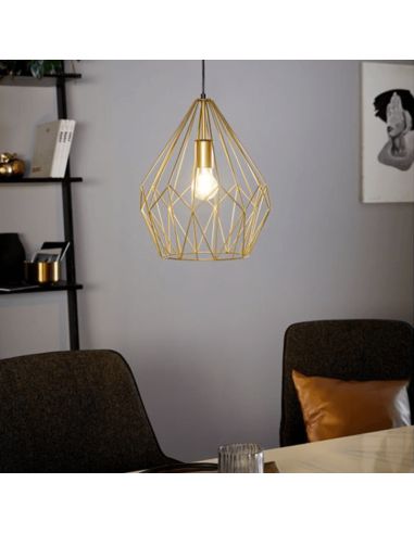 Lámpara de Techo vintage Carlton dorada 1XE27 | leónleds Iluminación