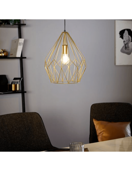 Lámpara de Techo vintage Carlton dorada 1XE27 | leónleds Iluminación