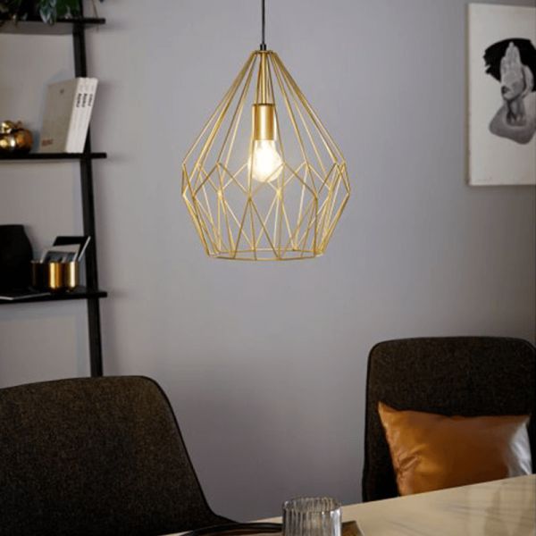 Lámpara de Techo vintage Carlton dorada 1XE27 | leónleds Iluminación