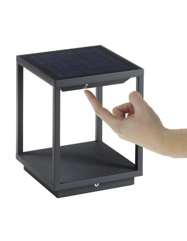 Baliza Led Solar 3.5W Solei Antracita 3000K de Dopo al mejor precio botón| LeonLeds Iluminación
