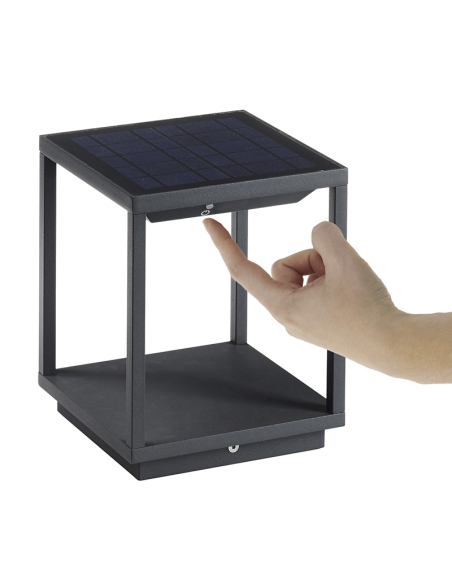 Baliza Led Solar 3.5W Solei Antracita 3000K de Dopo al mejor precio botón| LeonLeds Iluminación