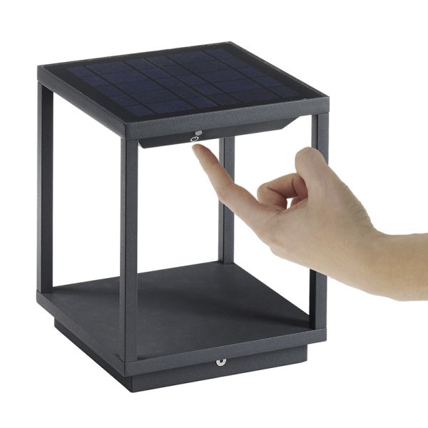 Baliza Led Solar 3.5W Solei Antracita 3000K de Dopo al mejor precio botón| LeonLeds Iluminación