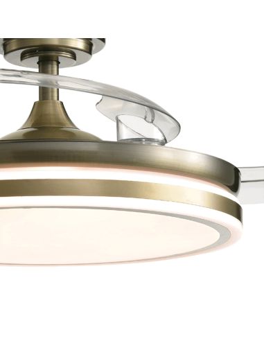 Ventilateur de plafond LED 35W avec pales repliables Moss Mini Detail