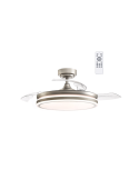 Ventilador de techo LED de 35W  con aspas plegables Moss Mini níquel