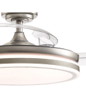 Ventilador de techo LED de 35W  con aspas plegables Moss Mini níquel Detalle