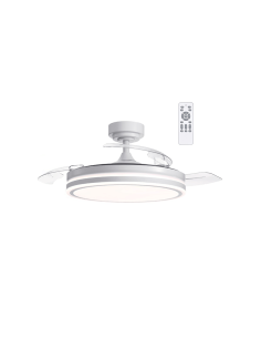 Ventilador LED de techo de 45W aspas plegables Moss blanco 4900 Lm CCT