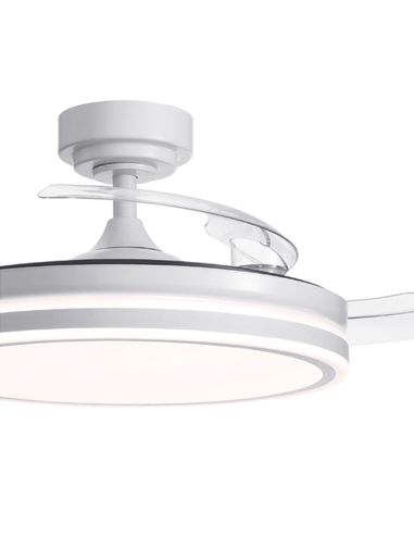 Ventilador de teto LED 45W com pás dobráveis Branco musgo 4900 Lm Detalhe