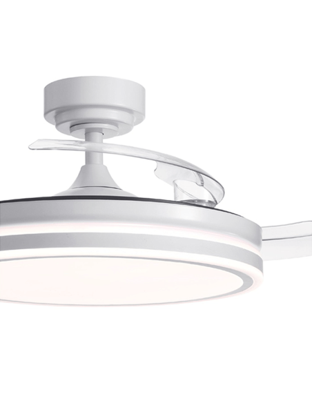 Ventilador LED de techo de 45W aspas plegables Moss blanco 4900 Lm Detalle