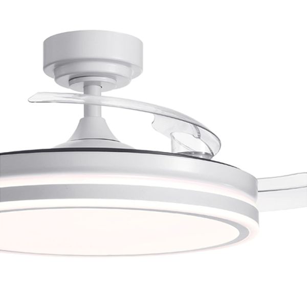 Ventilador LED de techo de 45W aspas plegables Moss blanco 4900 Lm Detalle