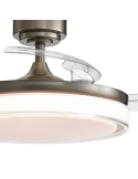 Ventilateur de plafond LED 45W avec pales rétractables cuir Aneto Détail