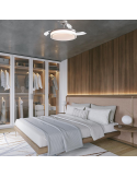 Ventilateur de plafond LED réglable 45W avec pales rétractables Aneto nickel Ambiente