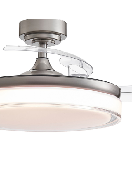 Ventilador LED de techo de 45W regulable con aspas retráctiles Aneto níquel Detalles