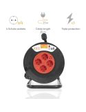 Bobina de cabo com 25 metros de cabo com pega + 4 Tomadas 3000W 10A 250V 430021G Garza | leonleds