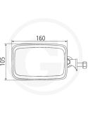 Dimensiones Faro LED rectangular 12V 24V Swivel soporte lateral giratorio para New Holland 3.471Lm | LeonLeds