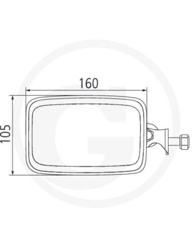 Dimensiones Faro LED rectangular 12V 24V Swivel soporte lateral giratorio para New Holland 3.471Lm | LeonLeds
