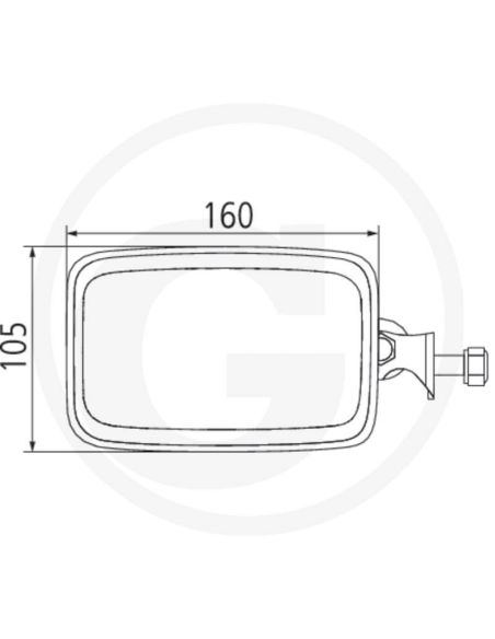 Dimensions Phare LED Rectangulaire 12V 24V Support Latéral Rotatif Pivotant pour New Holland 3.471Lm | leonleds