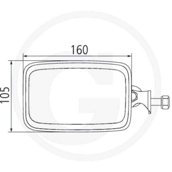 Dimensiones Faro LED rectangular 12V 24V Swivel soporte lateral giratorio para New Holland 3.471Lm | LeonLeds