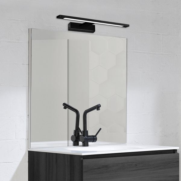 Aplique de pared LED metálico para baños Menorca 12W Ip44  Negro Ambiente