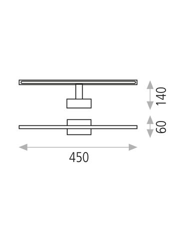 Applique murale LED métallique Minorque 12W IP44 pour salles de bains