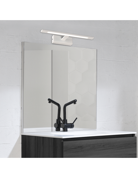 Applique murale LED métallique pour salles de bains Menorca 12W IP44 Blanc ambiant