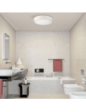 Plafonnier rond moderne Dins pour salle de bain IP44 32cm Blanc ambiant