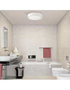 Plafonnier rond moderne Dins pour salle de bain IP44 32cm Blanc 2