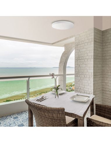 Plafonnier blanc rond Moon 28cm Ambiente