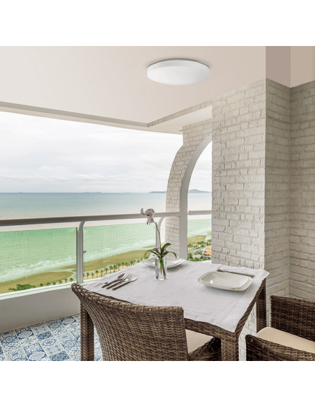 Luminária de teto branca redonda lua de 28 cm Ambiente