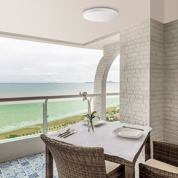 Plafonnier blanc rond Moon 28cm Ambiente