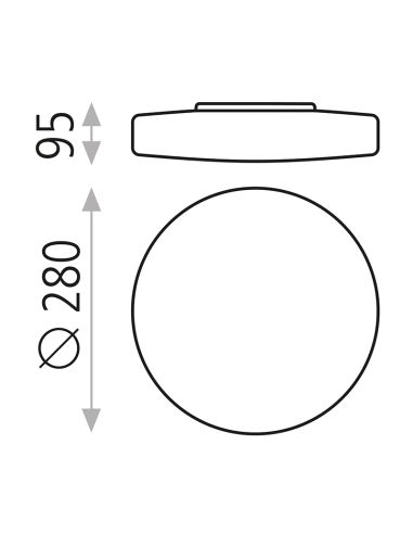 Plafonnier rond blanc Moon 28cm