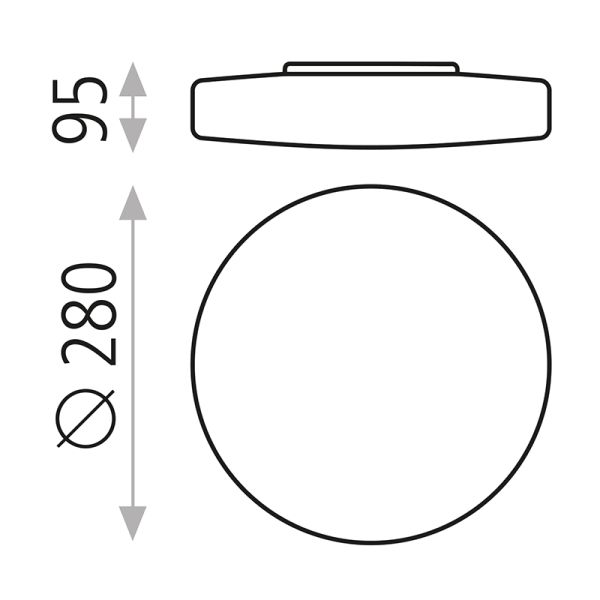 Plafonnier rond blanc Moon 28cm