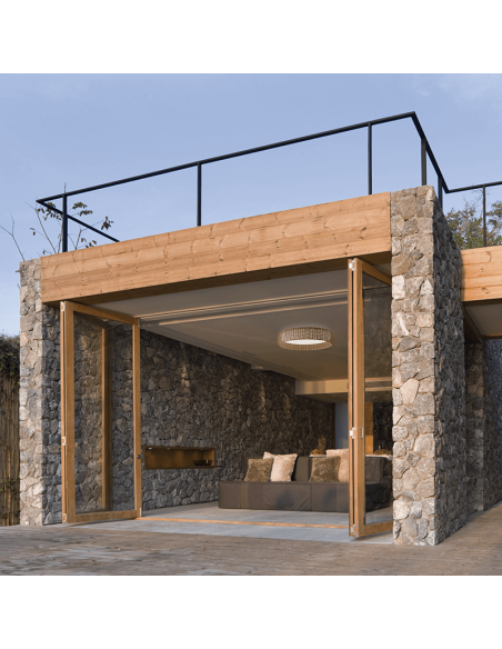 Grand plafonnier LED naturel Kilimandjaro dimmable 50W ambiant