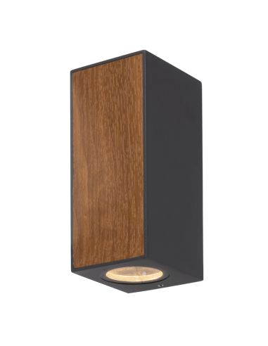 Aplique de pared de madera Beret de dos luces 2xGU10