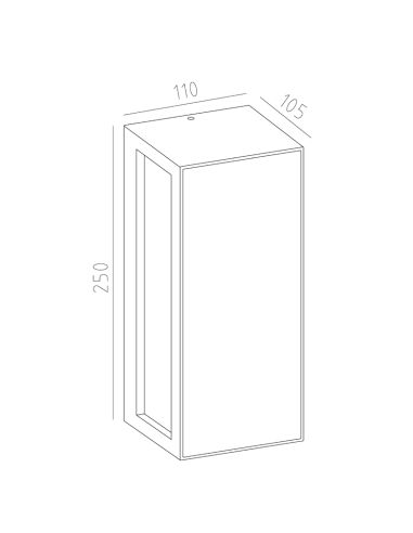 Aplique de pared de madera Beret de dos luces 2xGU10 medidas