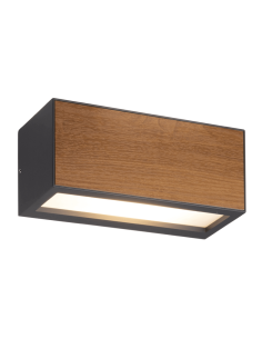 Candeeiro de parede de madeira exterior horizontal Beret 1xE27
