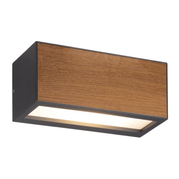 Applique d'extérieur horizontale en bois Beret 1xE27