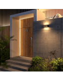 Aplique de pared de madera exterior horizontal Beret 1xE27 ambiente