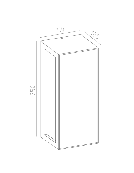 Aplique de pared de madera exterior horizontal Beret 1xE27 medidas