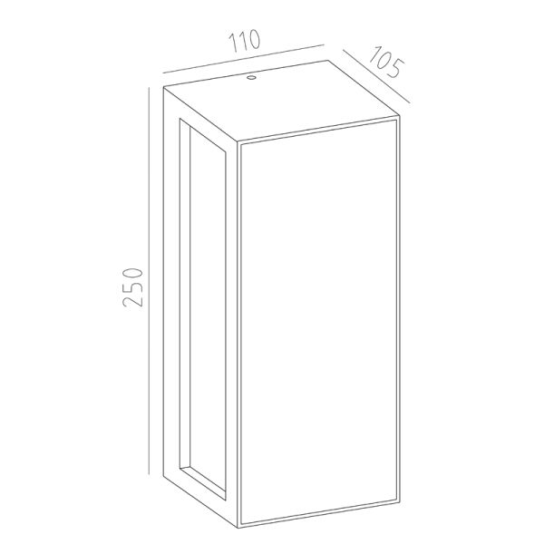 Aplique de pared de madera exterior horizontal Beret 1xE27 medidas