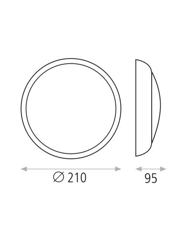 Plafón/Aplique LED Kentia blanco 4000k, IP65 Medidas