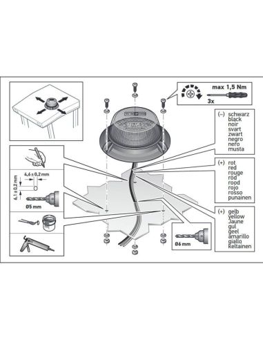 Instalación Rotativo LED magnético Slim Hella ValueFit 12V/24V con cable TA1 y R10 2XD 357 980-001 Hella | LeonLeds