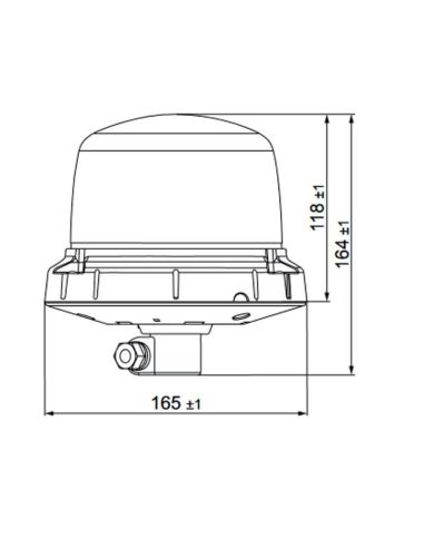 Dimensiones Rotativo LED ambar Flexible Tubuladura 12V/24V Hella RotaLED Compact 2XD 013 979-011 | LeonLeds