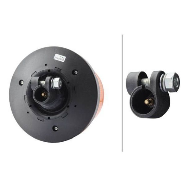 Arrière de Gyrophare à LED orange Douille flexible 12V/24V Hella RotaLED Compact 2XD 013 979-011 | leonleds