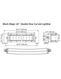 Dimensiones Barra LED de carretera 40" 1074mm  Curvada Black Magic ECE 45 Doble linea LED 12V 24V 9.222Lm 5.700K 186W | LeonLeds