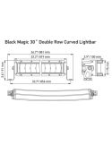 Dimensions Barre LED Incurvée Double Homologation 30" 79W ECE 40 12V 24V Combo 819mm 7.900Lm 1FJ 358 196-611 | LeonLeds