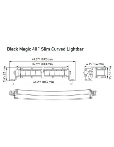 Barra LED Curvada 40" 1013mm Homologada ECE-149 50 Puntos de Luz 12V/24V 6.800Lm 1 Linea de LEDs 1FJ 358 196-521 | LeonLeds