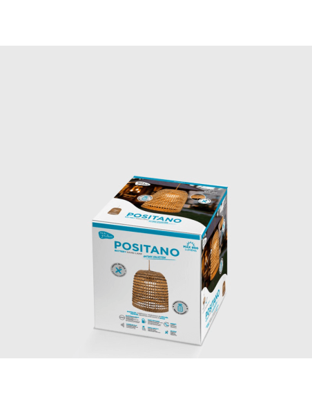 Luminária suspensa sem fio para exterior fibras naturais Positano New Garden | Leon Iluminação LED