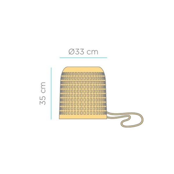 Lámpara de techo exterior sin cable natural Positano dimensiones New Garden | LeonLeds Iluminación