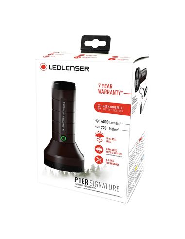 Box Lampe de poche LED très puissante 4500Lm et jusqu'à 720 mètres de portée P18R Signature LedLenser | leonleds