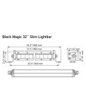 Dimensões LED Road Bar Slim 32" Black Magic 800mm ECE 50 5.410Lm 1FJ 358 196-311 12V 24V Hella | LeonLeds